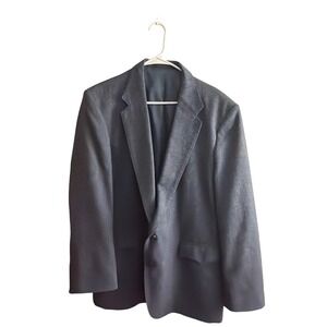 Circle S Western Blazer Mens 46R Charcoal Grey Excellent Herringbone Wool Silk